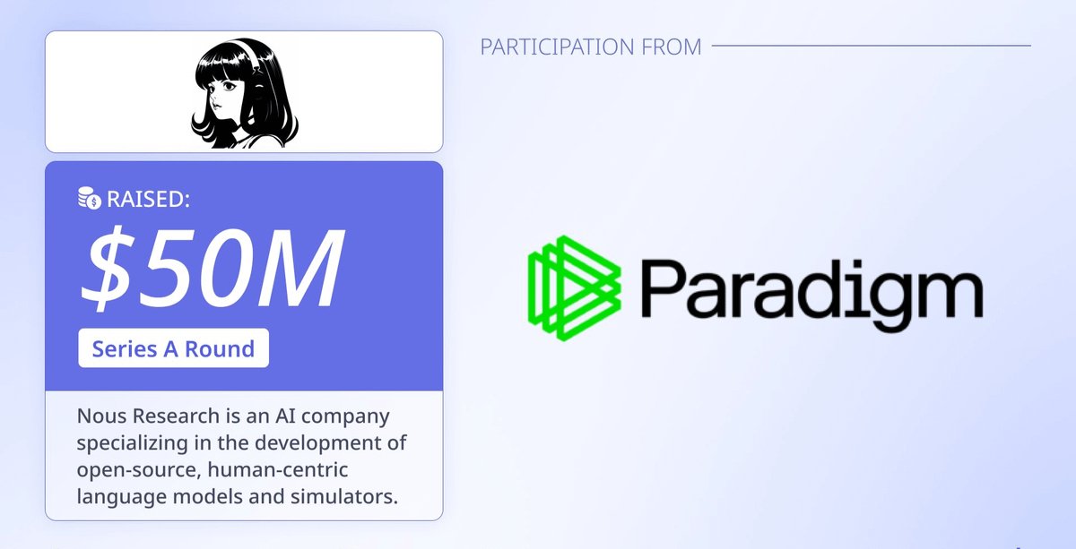 Nous Research获得Paradigm 5000万美元投资，在索拉纳（Solana）上构建去中心化AI